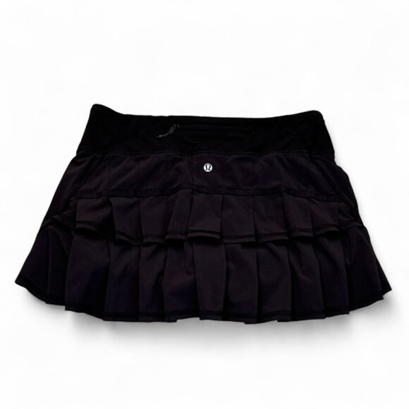 Lululemon Black Pace Setter Mini Skirt Skort Size 6 Small Running Tennis - Picture 3 of 5